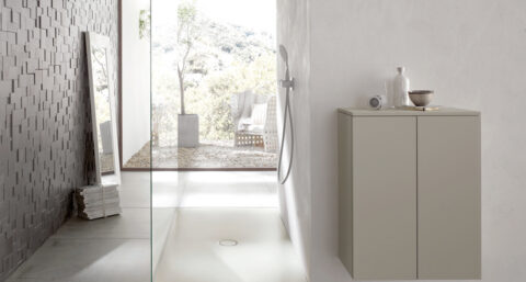 Matte badkamerkleuren bepalen de sfeer