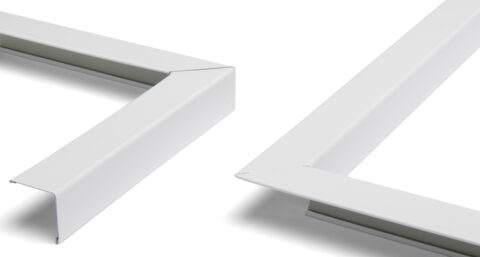 Prefab hoekprofielen met geïntegreerde verstekverbinding primeur