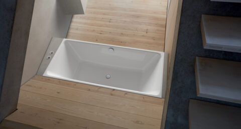 Bad in mantel geeft kunstzinnig beeld