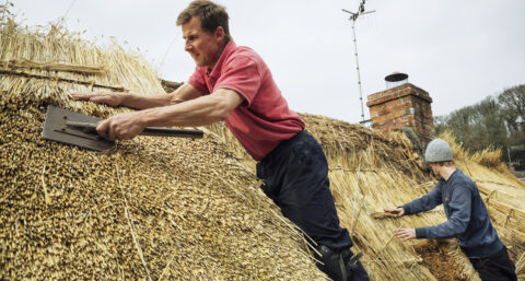 Polyester nokvorst duurzame oplossing voor rieten dak