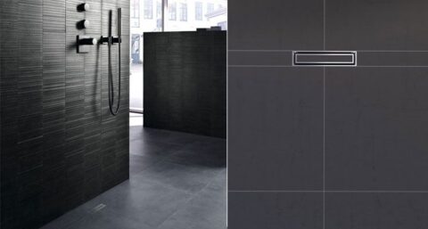 Onzichtbare waterafvoer met betegelbare douchevloergoot