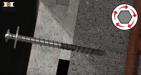 HECO-schroefanker kan meer dan 10 maal gebruikt worden in jong beton