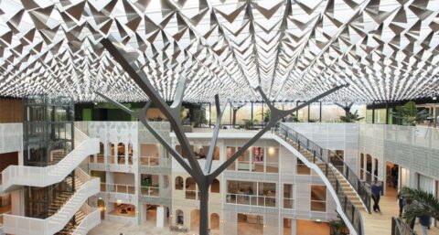 Bijzonder bladerdak maakt van duurzaamste kantoorgebouw een eyecatcher