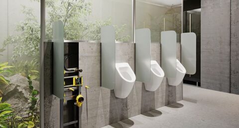 Contactloze urinoir-spoeltechniek van Viega