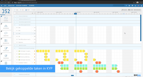 BIMlink en KYP Project maken planning zichtbaar in BIM-model met API-koppeling