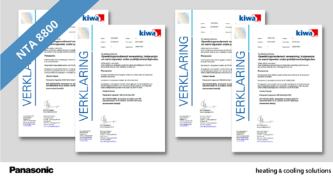 Nieuwe NTA8800-kwaliteitsverklaringen voor Panasonic lucht-water warmtepompen