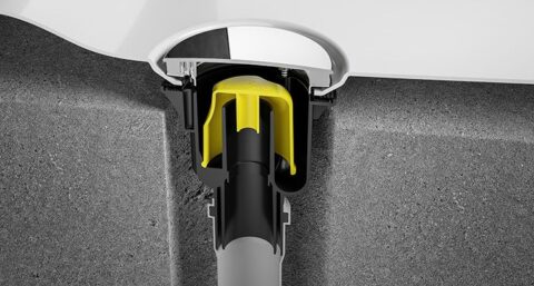 Centrische afvoerbuis voor eenvoudigere montage