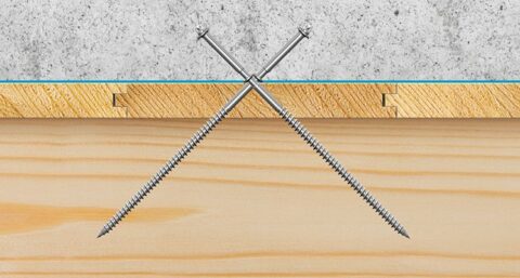 Hout-betonschroef voor het vastzetten van betonwapening op hout