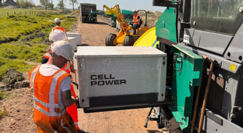 Hele set elektrische asfalteermachines voorzien van verwisselbare batterijen