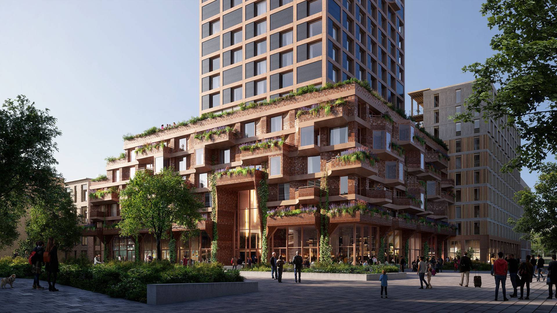 Artist Impression Amsterloever. Een Parisproof-project van Ballast Nedam, WMX en GroupA. Beeld: WAX